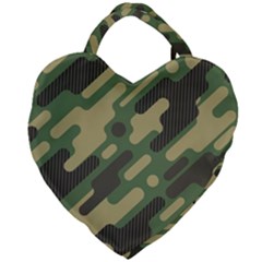 Camouflage-pattern-background Giant Heart Shaped Tote by Vaneshart