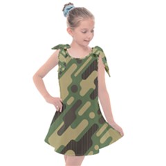 Camouflage-pattern-background Kids  Tie Up Tunic Dress by Vaneshart