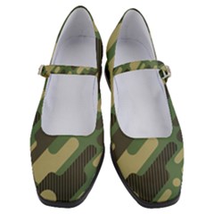 Camouflage-pattern-background Women s Mary Jane Shoes