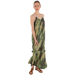 Camouflage-pattern-background Cami Maxi Ruffle Chiffon Dress by Vaneshart