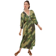 Camouflage-pattern-background Grecian Style  Maxi Dress by Vaneshart