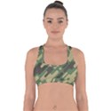 Camouflage-pattern-background Cross Back Hipster Bikini Top  View1