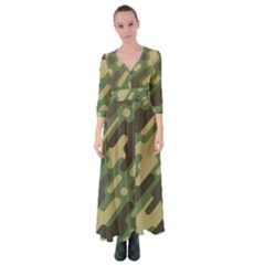 Camouflage-pattern-background Button Up Maxi Dress by Vaneshart