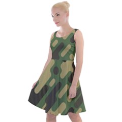 Camouflage-pattern-background Knee Length Skater Dress by Vaneshart