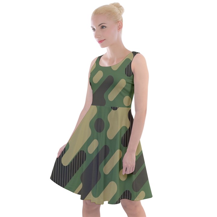 Camouflage-pattern-background Knee Length Skater Dress