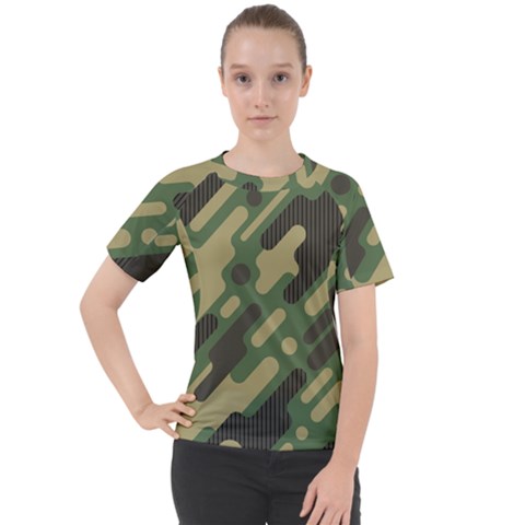 Camouflage-pattern-background Women s Sport Raglan Tee by Vaneshart