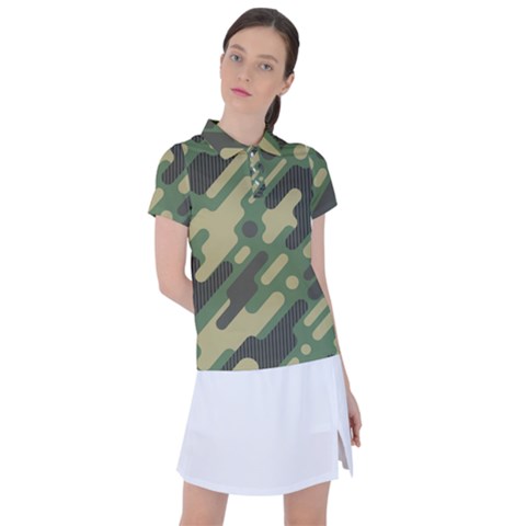 Camouflage-pattern-background Women s Polo Tee by Vaneshart