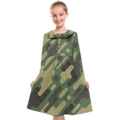 Camouflage-pattern-background Kids  Midi Sailor Dress