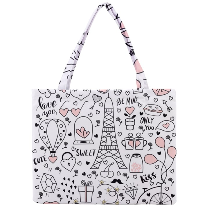 Big-collection-with-hand-drawn-objects-valentines-day Mini Tote Bag