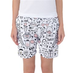 Big-collection-with-hand-drawn-objects-valentines-day Women s Basketball Shorts by Vaneshart