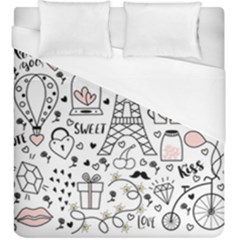 Big-collection-with-hand-drawn-objects-valentines-day Duvet Cover (King Size)