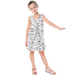 Big-collection-with-hand-drawn-objects-valentines-day Kids  Sleeveless Dress