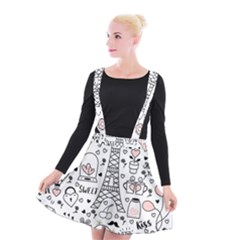 Big-collection-with-hand-drawn-objects-valentines-day Suspender Skater Skirt by Vaneshart