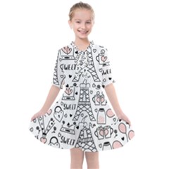 Big-collection-with-hand-drawn-objects-valentines-day Kids  All Frills Chiffon Dress