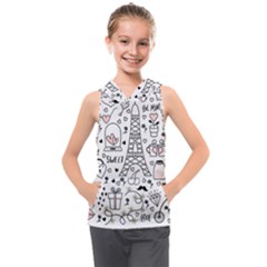 Big-collection-with-hand-drawn-objects-valentines-day Kids  Sleeveless Hoodie