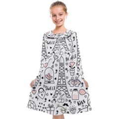 Big-collection-with-hand-drawn-objects-valentines-day Kids  Midi Sailor Dress