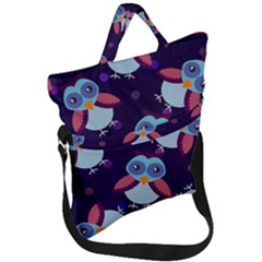 Owl-pattern-background Fold Over Handle Tote Bag by Vaneshart