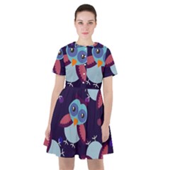 Owl-pattern-background Sailor Dress by Vaneshart