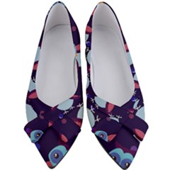 Owl-pattern-background Women s Bow Heels