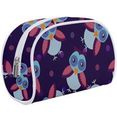 Owl-pattern-background Makeup Case (large)