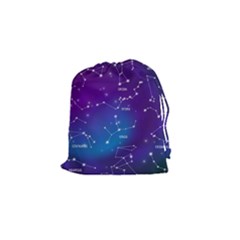 Realistic-night-sky-poster-with-constellations Drawstring Pouch (small) by Vaneshart