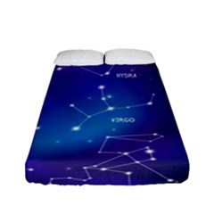 Realistic-night-sky-poster-with-constellations Fitted Sheet (full/ Double Size) by Vaneshart