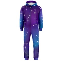 Realistic-night-sky-poster-with-constellations Hooded Jumpsuit (men)  by Vaneshart