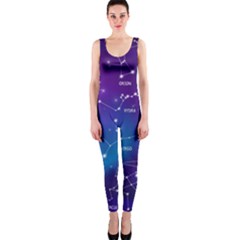 Realistic-night-sky-poster-with-constellations One Piece Catsuit by Vaneshart