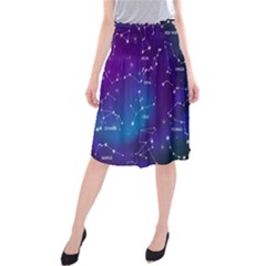 Realistic-night-sky-poster-with-constellations Midi Beach Skirt by Vaneshart