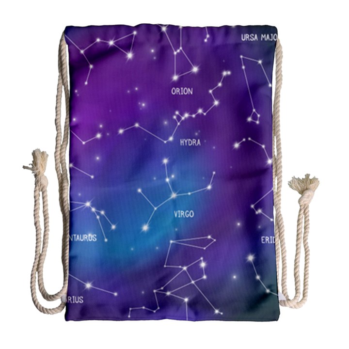 Realistic-night-sky-poster-with-constellations Drawstring Bag (Large)