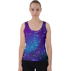 Realistic-night-sky-poster-with-constellations Velvet Tank Top by Vaneshart