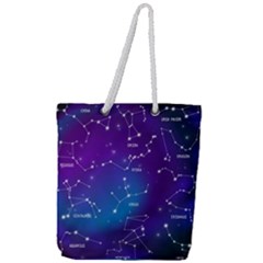 Realistic-night-sky-poster-with-constellations Full Print Rope Handle Tote (large) by Vaneshart