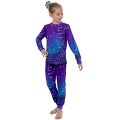 Realistic-night-sky-poster-with-constellations Kids  Long Sleeve Set  by Vaneshart