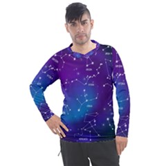 Realistic-night-sky-poster-with-constellations Men s Pique Long Sleeve Tee