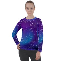 Realistic-night-sky-poster-with-constellations Women s Long Sleeve Raglan Tee