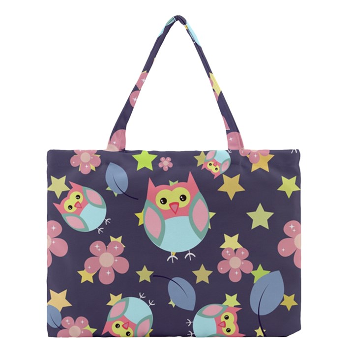 Owl stars pattern background Medium Tote Bag