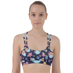 Owl Stars Pattern Background Line Them Up Sports Bra by Vaneshart