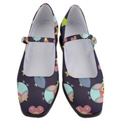 Owl Stars Pattern Background Women s Mary Jane Shoes