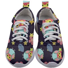 Owl Stars Pattern Background Kids Athletic Shoes