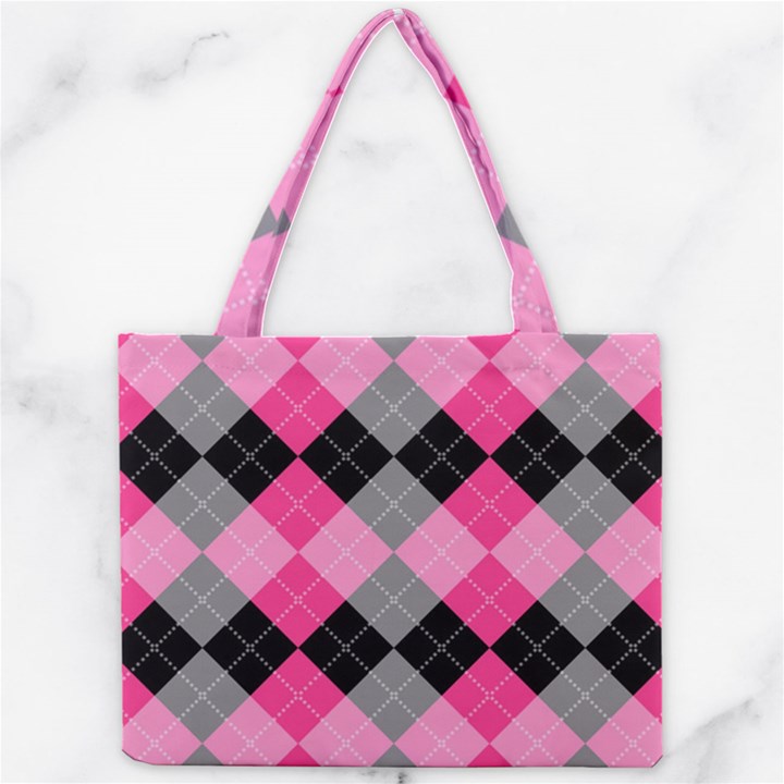 Seamless-argyle-pattern Mini Tote Bag