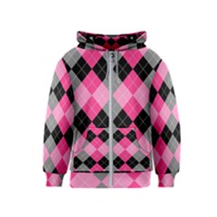 Seamless-argyle-pattern Kids  Zipper Hoodie