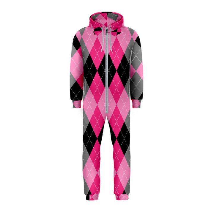 Seamless-argyle-pattern Hooded Jumpsuit (Kids)