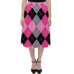 Seamless-argyle-pattern Classic Midi Skirt by Vaneshart