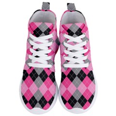 Seamless-argyle-pattern Women s Lightweight High Top Sneakers by Vaneshart