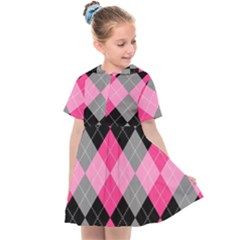 Seamless-argyle-pattern Kids  Sailor Dress by Vaneshart