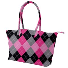 Seamless-argyle-pattern Canvas Shoulder Bag by Vaneshart