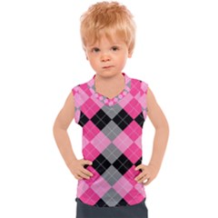 Seamless-argyle-pattern Kids  Sport Tank Top