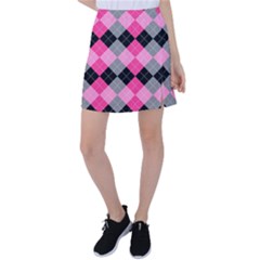 Seamless-argyle-pattern Tennis Skirt