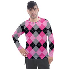 Seamless-argyle-pattern Men s Pique Long Sleeve Tee