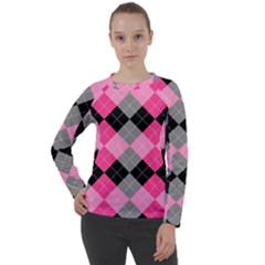 Seamless-argyle-pattern Women s Long Sleeve Raglan Tee